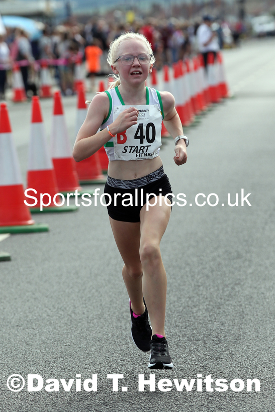 Girls under-13s 2021 Northern 6 and 4 Stage and Young Athletes Road Relays, Redcar. Photo: David T. Hewitson/Sports for All Pics